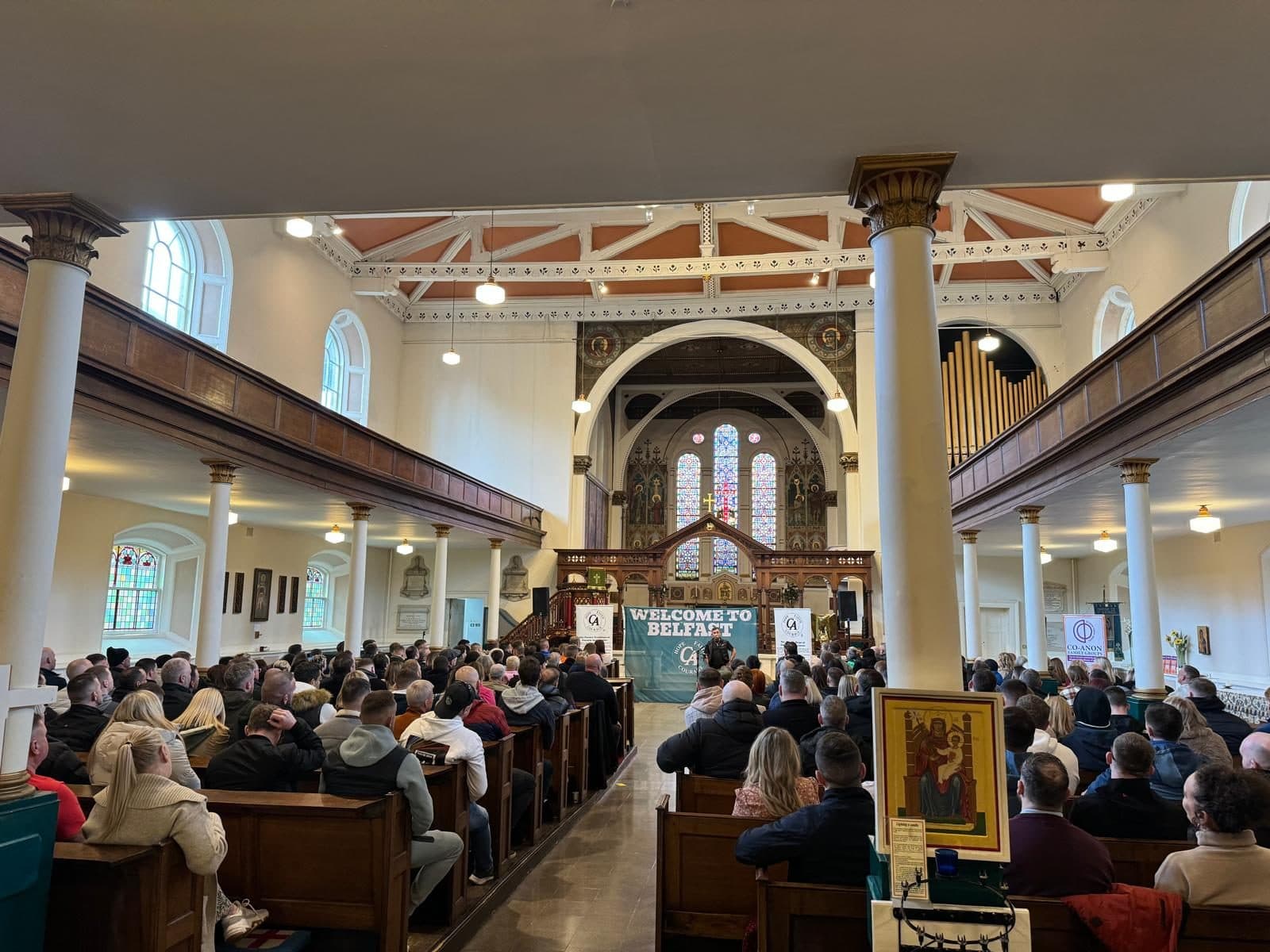 The congregation of St George's gathered in the nave