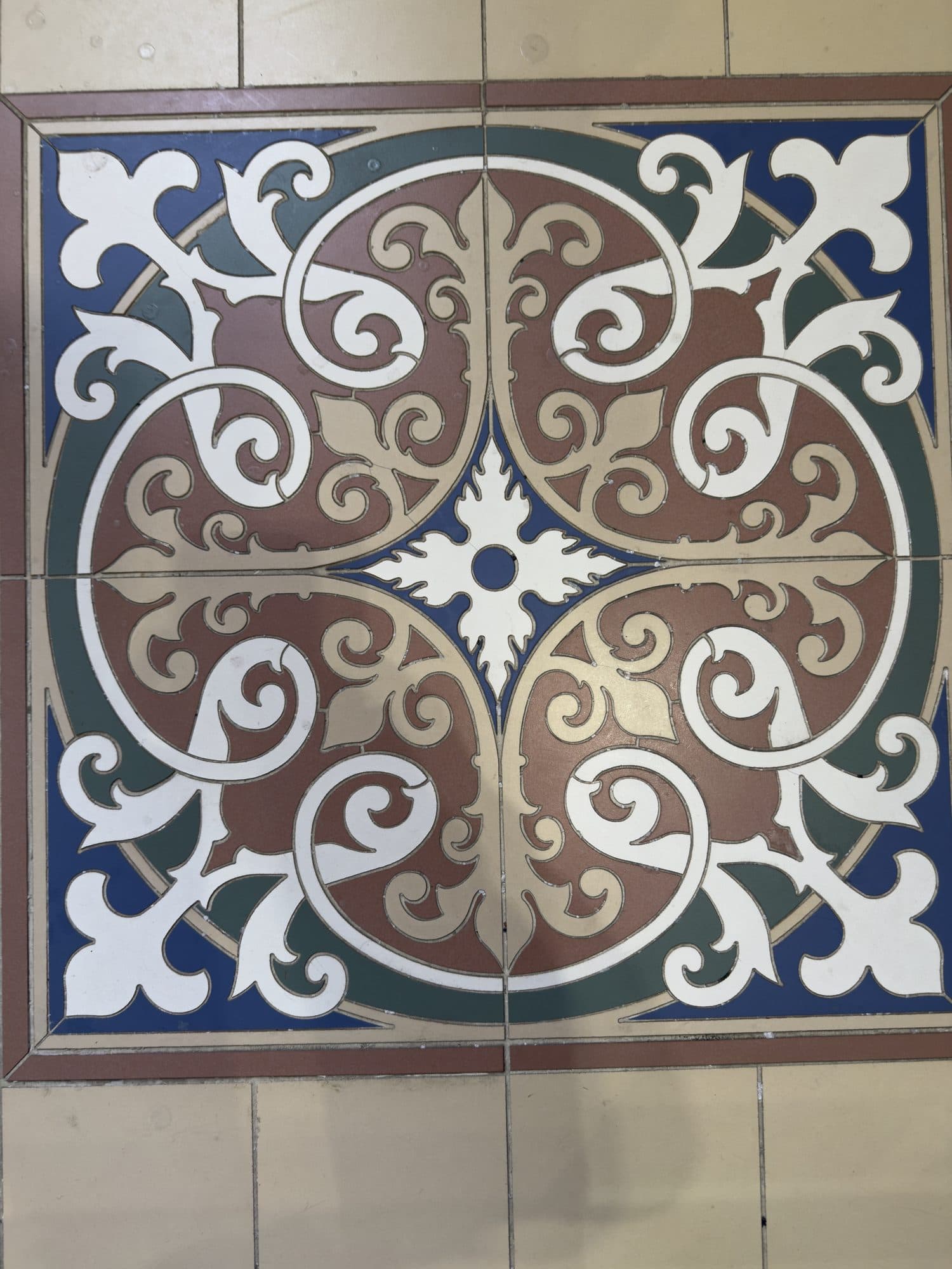 Victorian encaustic floor tiles in St George's